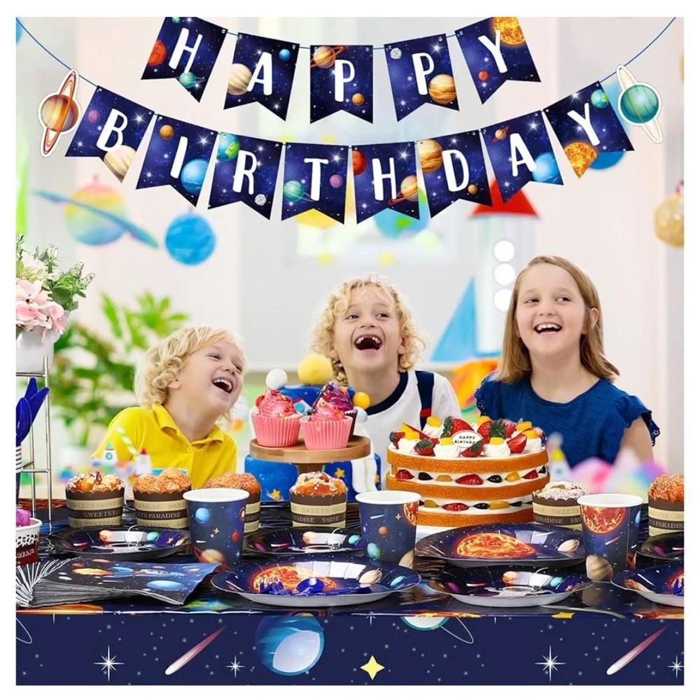 Outer Space Birthday Party Supplies Serve 24 Space Party Tableware set